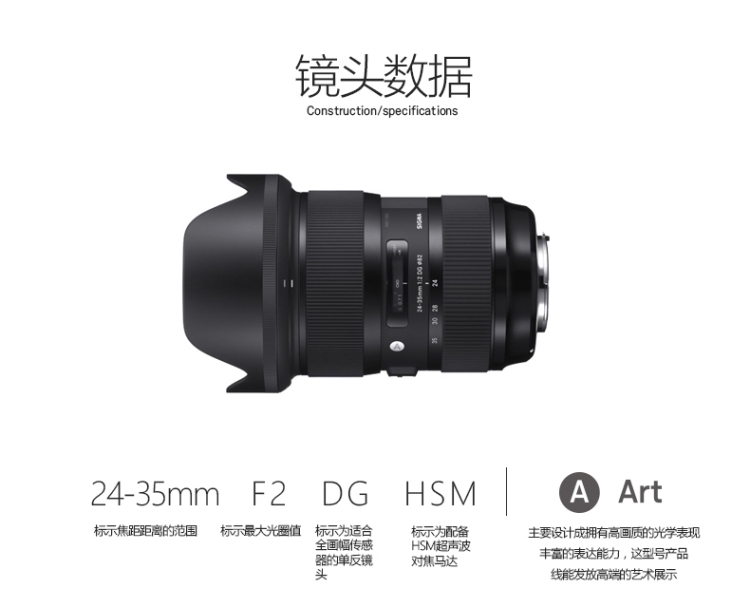 sigma/适马 24-35mm EF口 F2 DG HSM Art 全画幅单反照相机变焦镜头广角 | 咔么租赁—影视器材租赁平台,租单反相机 ...